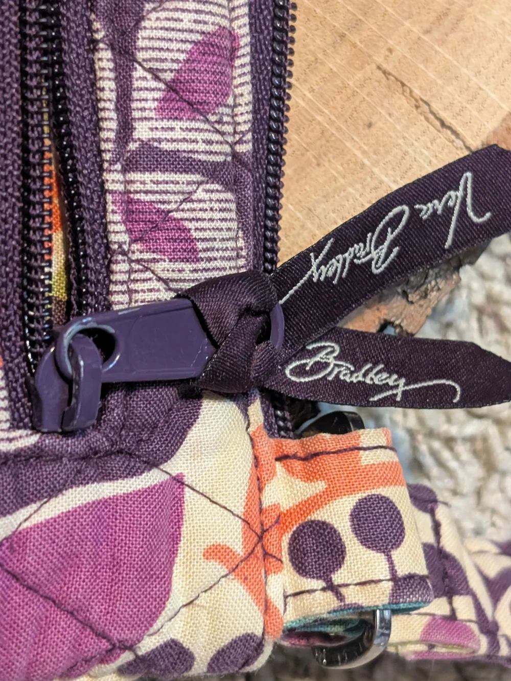 Vera Bradley Purple Quilted Floral Crossbody with Multicolor Accents